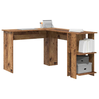 vidaXL Corner Desk Old Wood 140 x 113.5 x 75 cm Engineered Wood