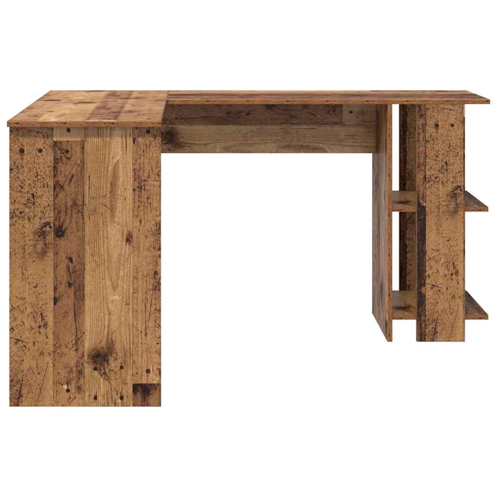 vidaXL Corner Desk Old Wood 140 x 113.5 x 75 cm Engineered Wood