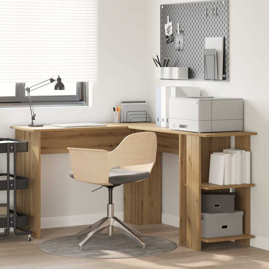 vidaXL Corner Desk Artisan Oak 140 x 113.5 x 75 cm Engineered Wood