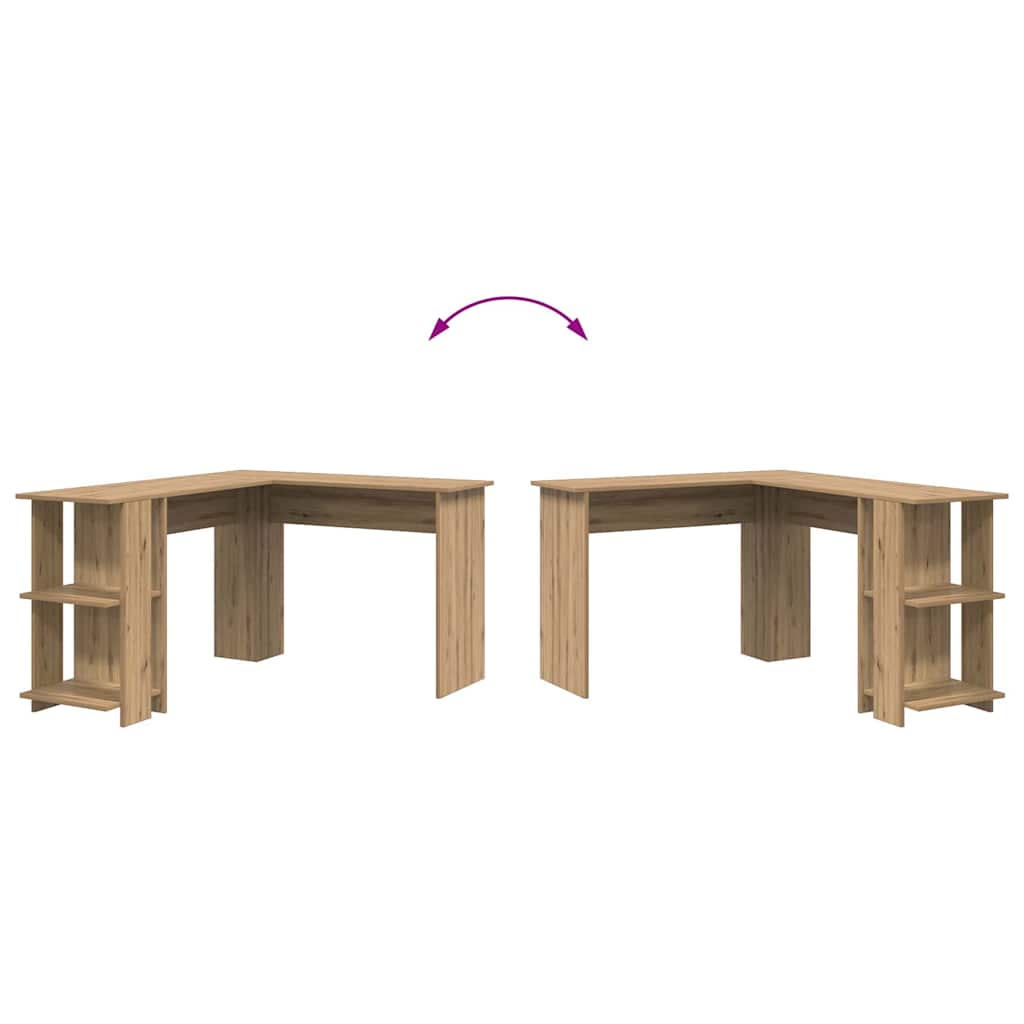 vidaXL Corner Desk Artisan Oak 140 x 113.5 x 75 cm Engineered Wood