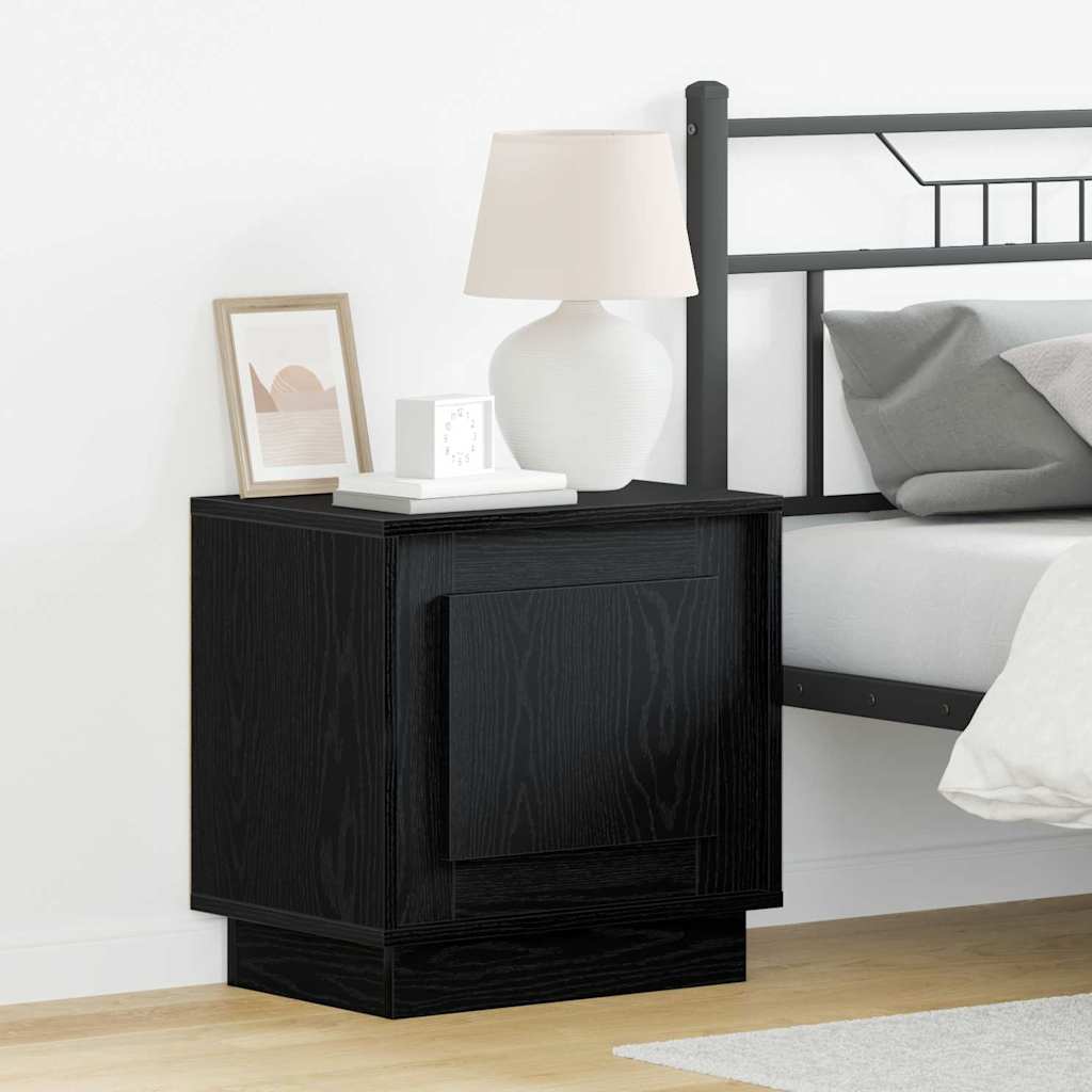vidaXL Bedside Cabinet Black 44 x 34.5 x 45 cm Engineered Wood