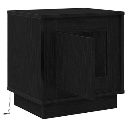 vidaXL Bedside Cabinet Black 44 x 34.5 x 45 cm Engineered Wood