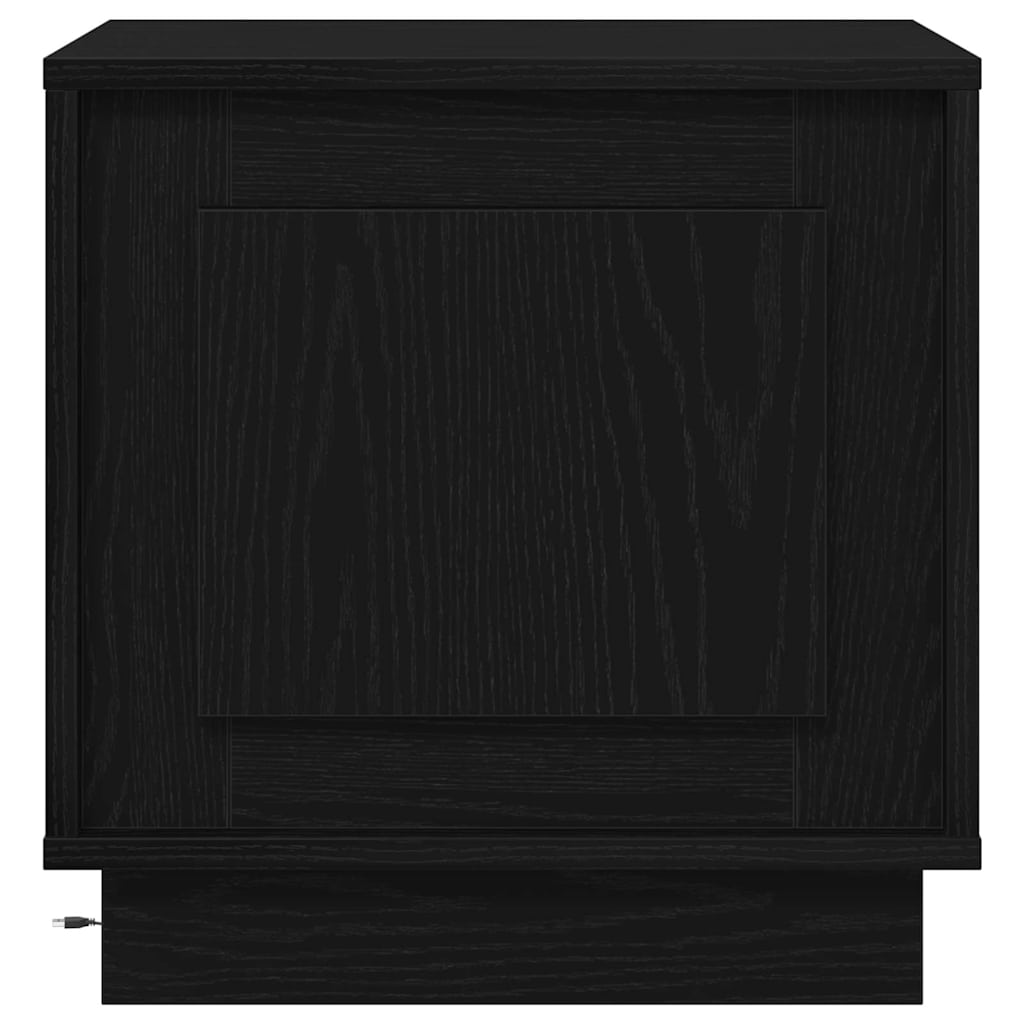 vidaXL Bedside Cabinet Black 44 x 34.5 x 45 cm Engineered Wood