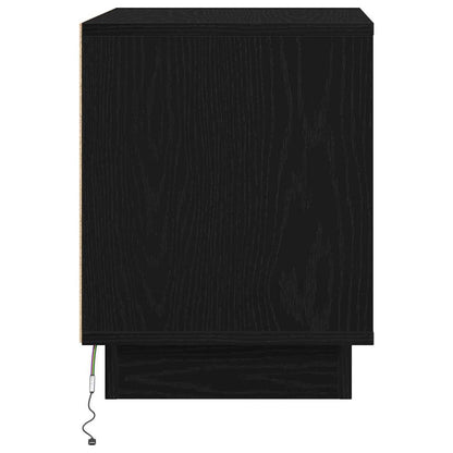 vidaXL Bedside Cabinet Black 44 x 34.5 x 45 cm Engineered Wood