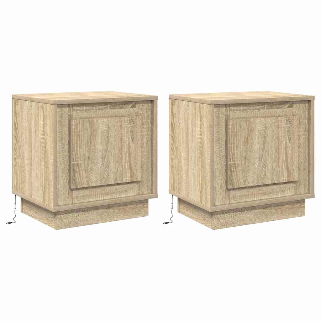 vidaXL Bedside Cabinet 2 pcs Sonoma Oak 44 x 34.5 x 45 cm