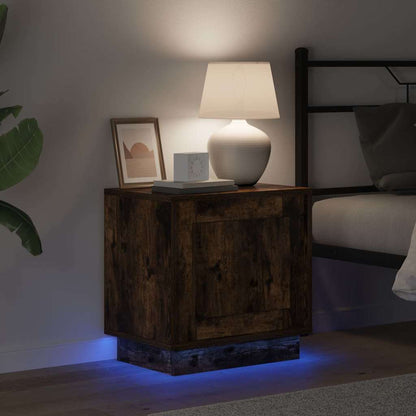 vidaXL Bedside Cabinet Smoked Oak 44 x 34.5 x 45 cm Engineered Wood