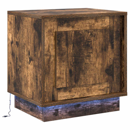 vidaXL Bedside Cabinet Smoked Oak 44 x 34.5 x 45 cm Engineered Wood
