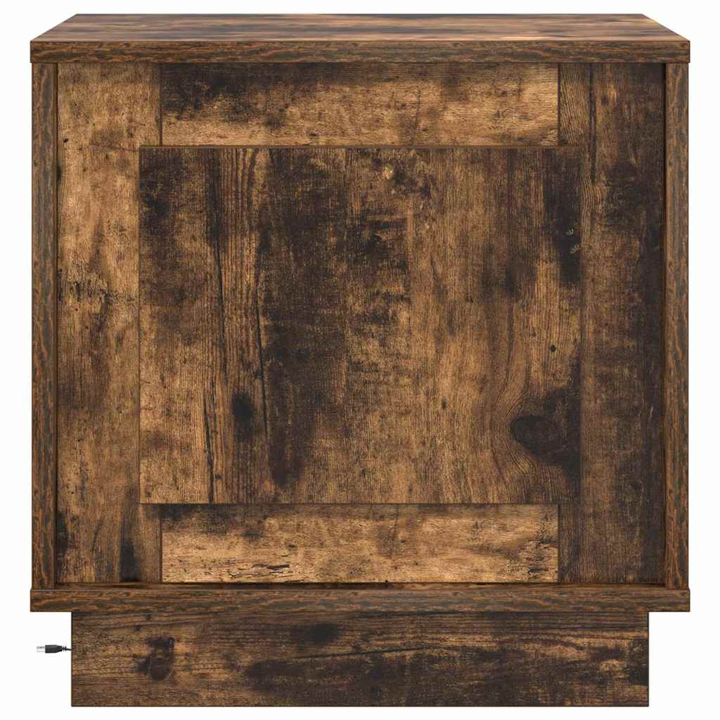vidaXL Bedside Cabinet Smoked Oak 44 x 34.5 x 45 cm Engineered Wood