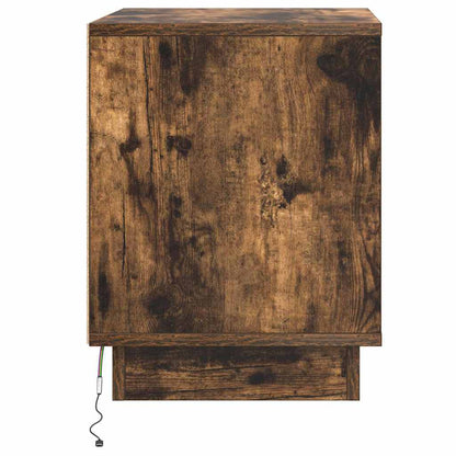 vidaXL Bedside Cabinet Smoked Oak 44 x 34.5 x 45 cm Engineered Wood