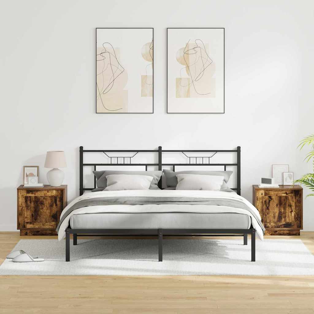 vidaXL Bedside Cabinet 2 pcs Smoked Oak 44 x 34.5 x 45 cm