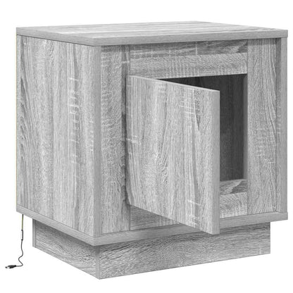 vidaXL Bedside Cabinet Grey 44 x 34.5 x 45 cm Engineered Wood