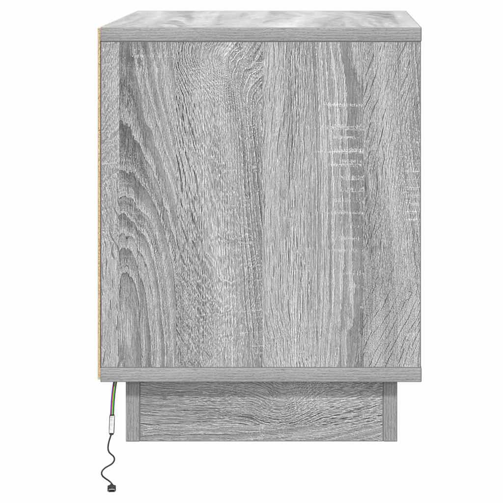 vidaXL Bedside Cabinet Grey 44 x 34.5 x 45 cm Engineered Wood