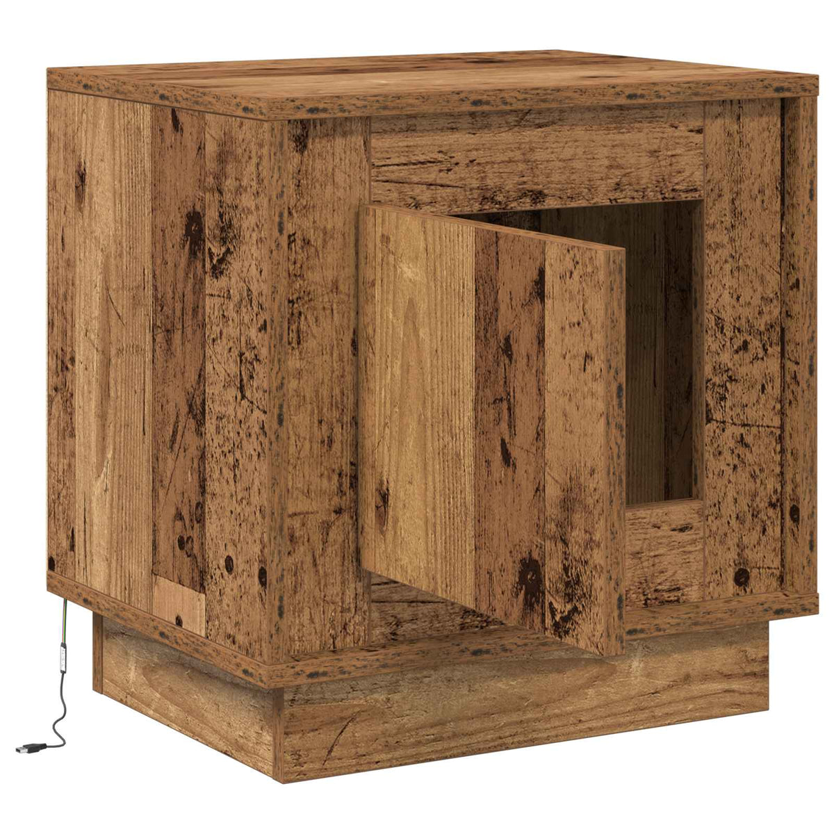vidaXL Bedside Cabinet Old Wood 44 x 34.5 x 45 cm Engineered Wood