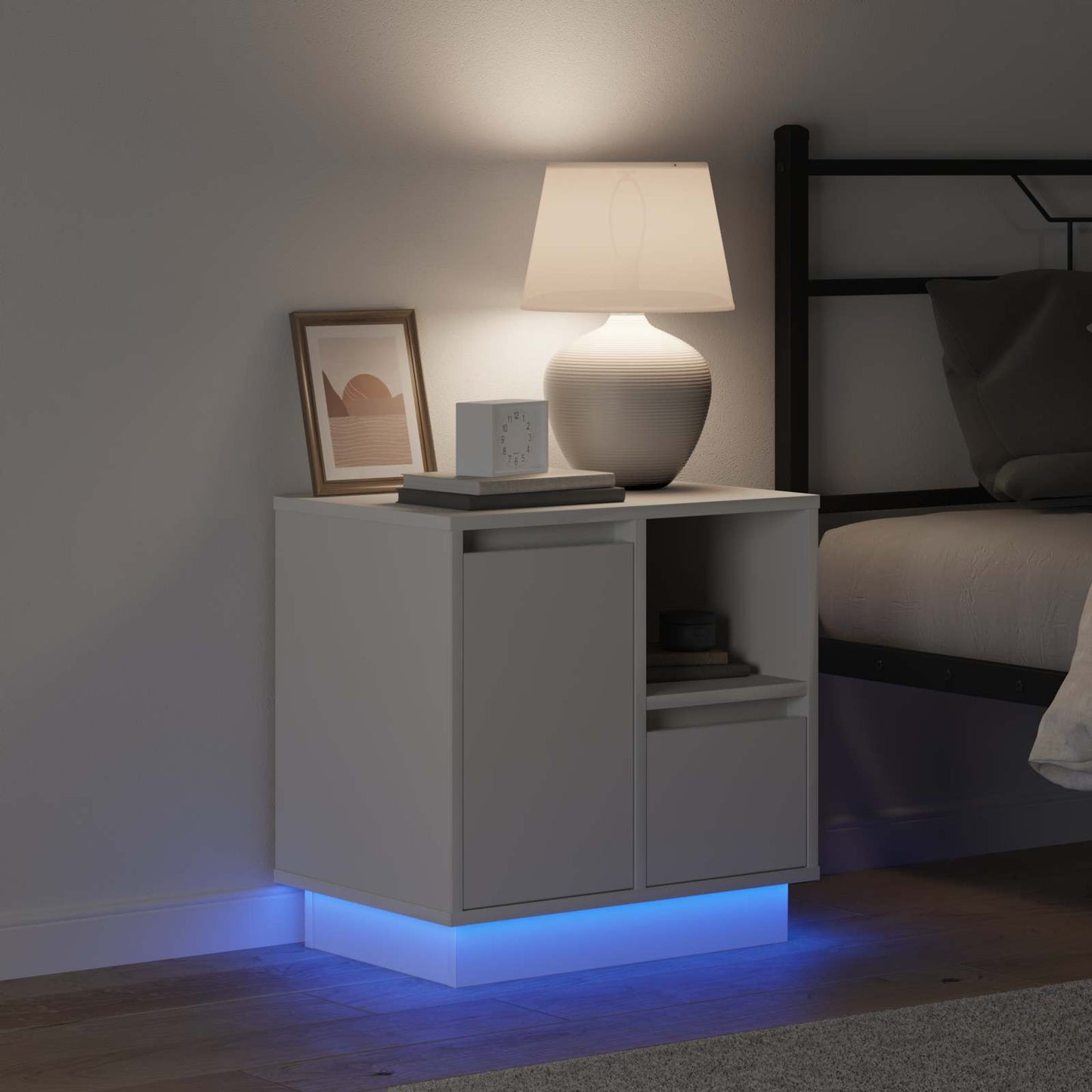 vidaXL Bedside Cabinet White 50 x 34.5 x 50 cm Engineered wood