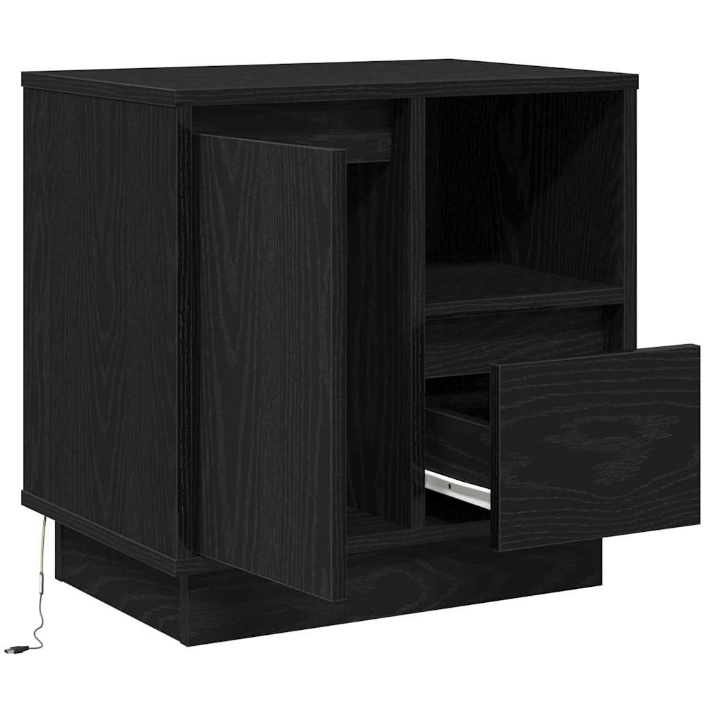 vidaXL Bedside Cabinet Black Oak 50 x 34.5 x 50 cm Engineered wood