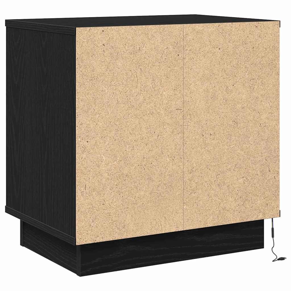 vidaXL Bedside Cabinet Black Oak 50 x 34.5 x 50 cm Engineered wood