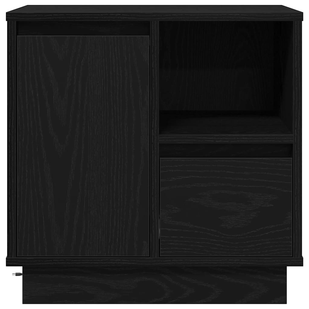 vidaXL Bedside Cabinet Black Oak 50 x 34.5 x 50 cm Engineered wood