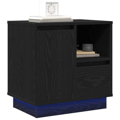 vidaXL Bedside Cabinet Black Oak 50 x 34.5 x 50 cm Engineered wood