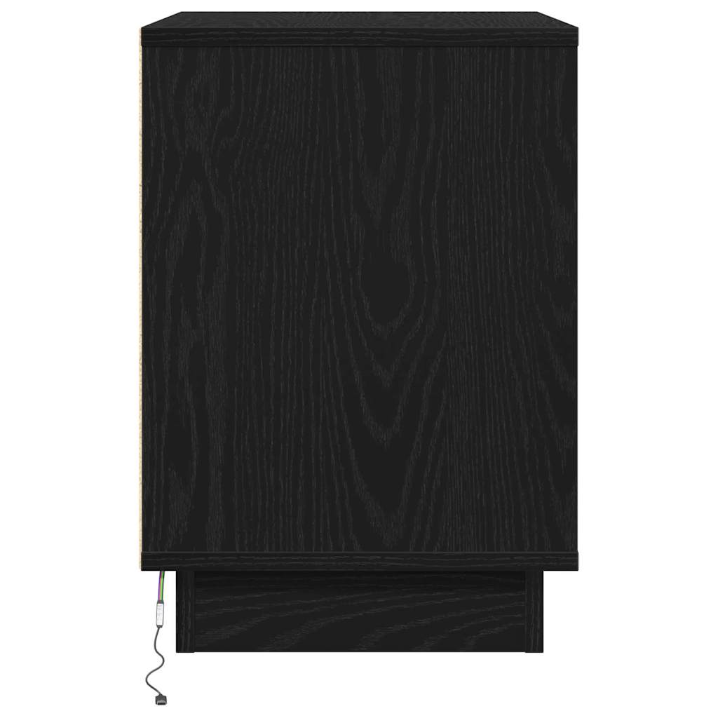 vidaXL Bedside Cabinet Black Oak 50 x 34.5 x 50 cm Engineered wood