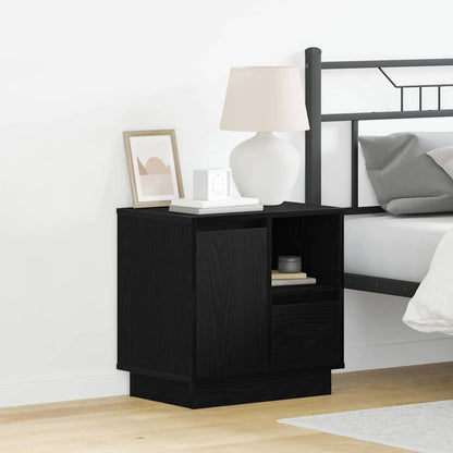 vidaXL Bedside Cabinet 2 pcs Black Oak 50 x 34.5 x 50 cm