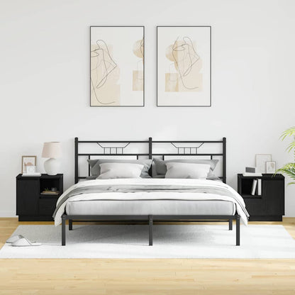 vidaXL Bedside Cabinet 2 pcs Black Oak 50 x 34.5 x 50 cm