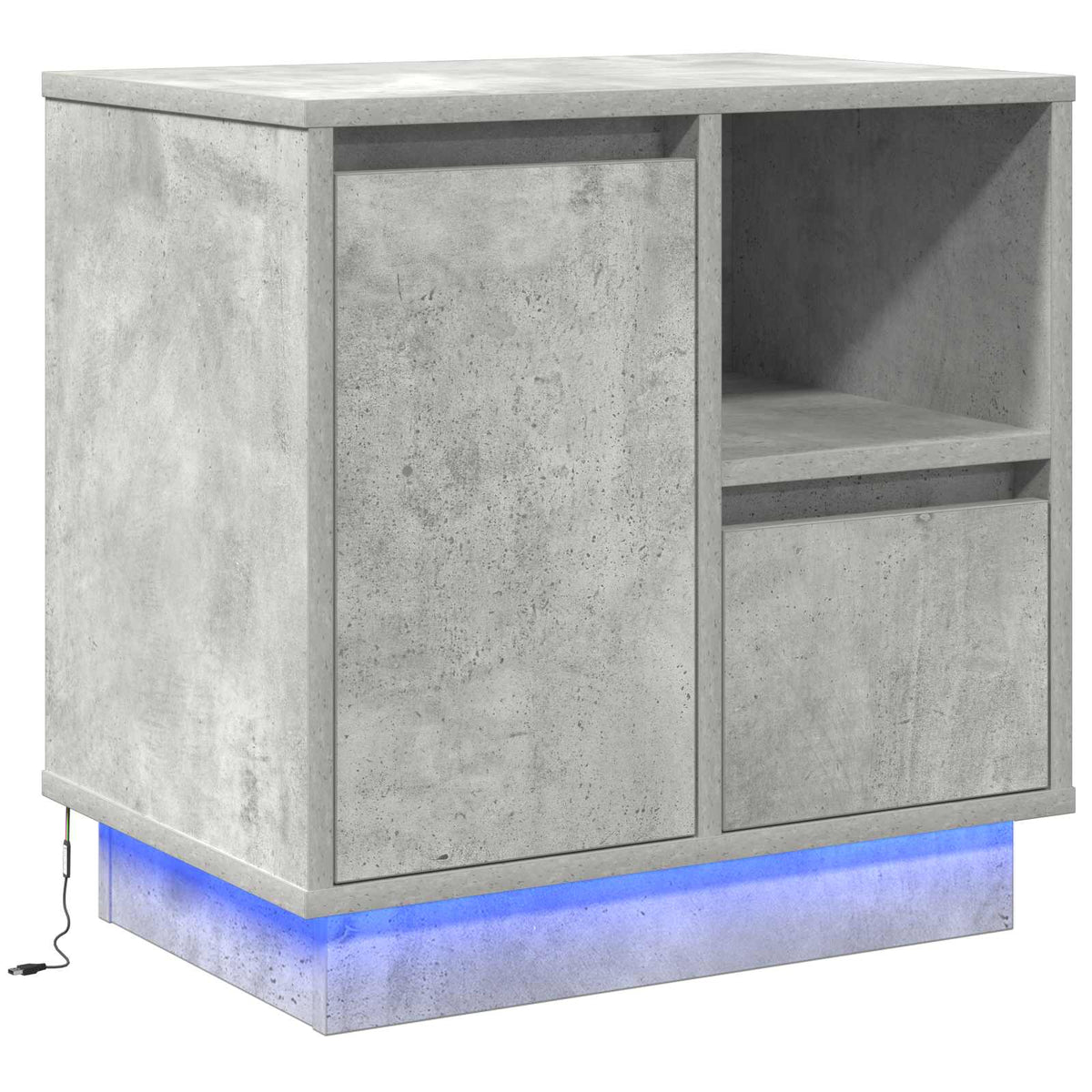 vidaXL Bedside Cabinet Concrete Grey 50 x 34.5 x 50 cm Engineered wood