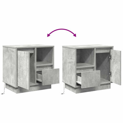 vidaXL Bedside Cabinet 2 pcs Concrete Grey 50 x 34.5 x 50 cm