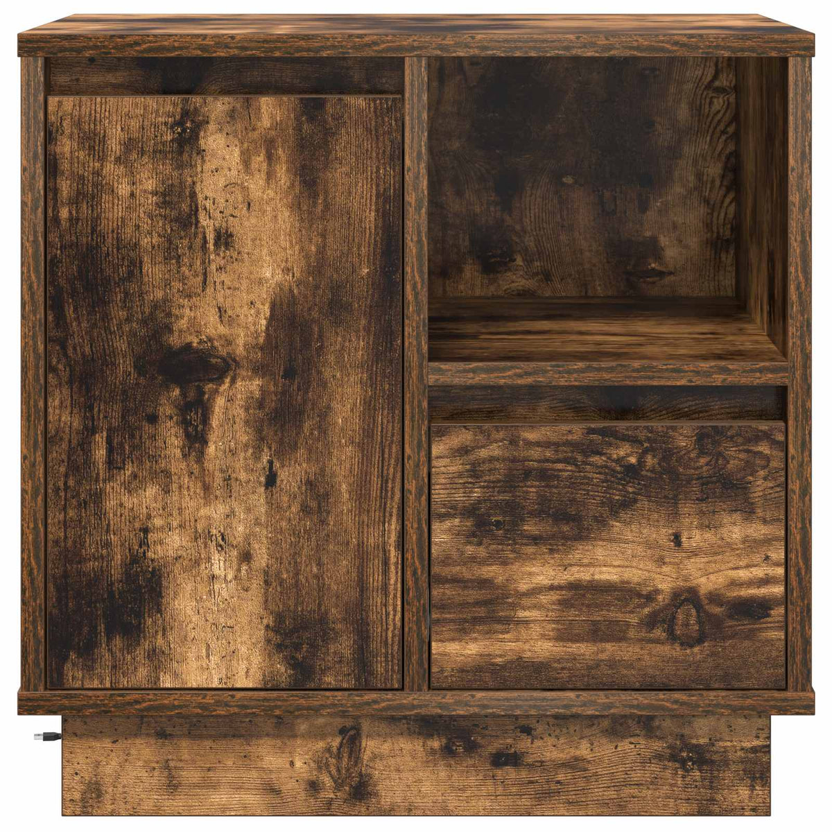 vidaXL Bedside Cabinet Smoked Oak 50 x 34.5 x 50 cm Engineered wood