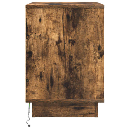 vidaXL Bedside Cabinet Smoked Oak 50 x 34.5 x 50 cm Engineered wood
