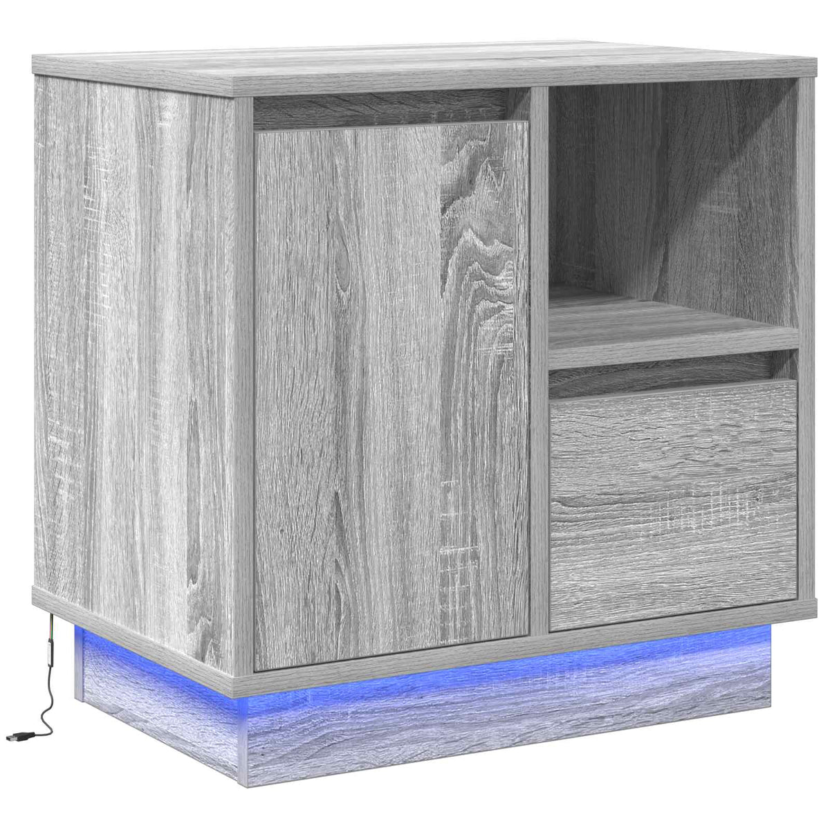 vidaXL Bedside Cabinet Grey 50 x 34.5 x 50 cm Engineered wood