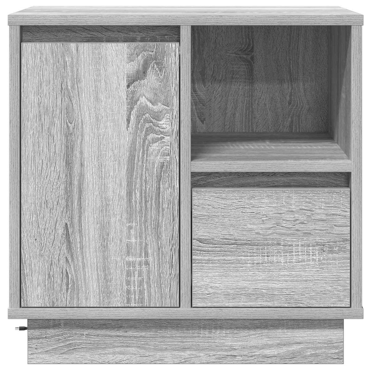 vidaXL Bedside Cabinet Grey 50 x 34.5 x 50 cm Engineered wood