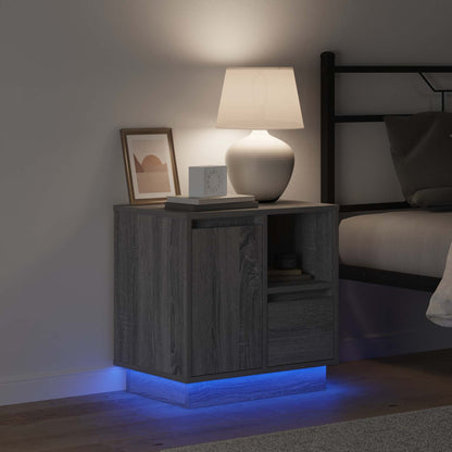 vidaXL Bedside Cabinet 2 pcs Grey 50 x 34.5 x 50 cm Engineered wood