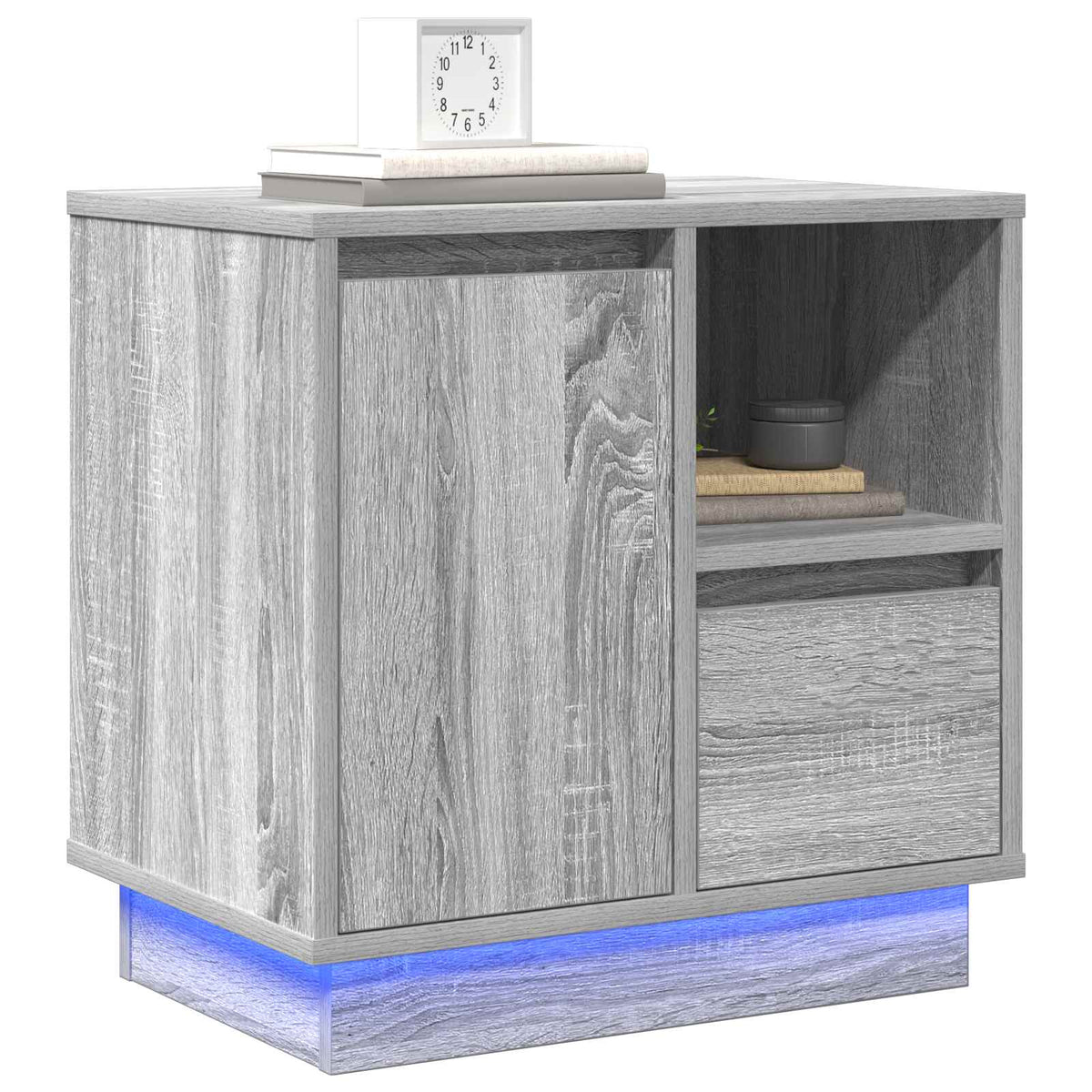 vidaXL Bedside Cabinet 2 pcs Grey 50 x 34.5 x 50 cm Engineered wood