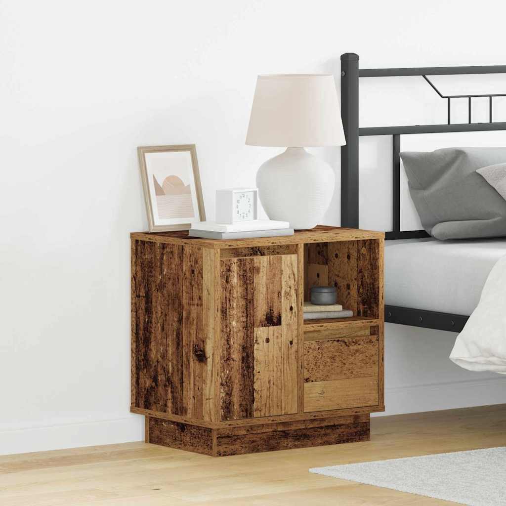 vidaXL Bedside Cabinet Old Wood 50 x 34.5 x 50 cm Engineered wood