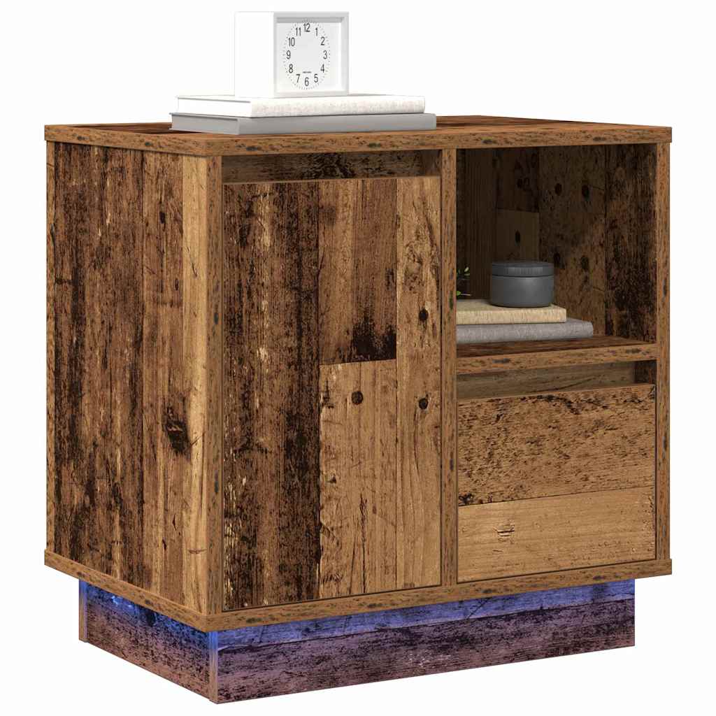 vidaXL Bedside Cabinet Old Wood 50 x 34.5 x 50 cm Engineered wood