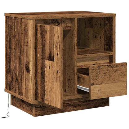 vidaXL Bedside Cabinet with Drawer 2 pcs Old Wood 50 x 34.5 x 50 cm