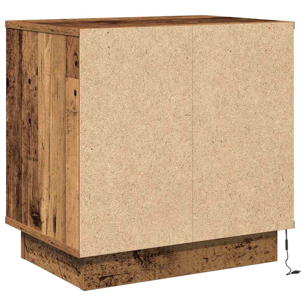 vidaXL Bedside Cabinet with Drawer 2 pcs Old Wood 50 x 34.5 x 50 cm