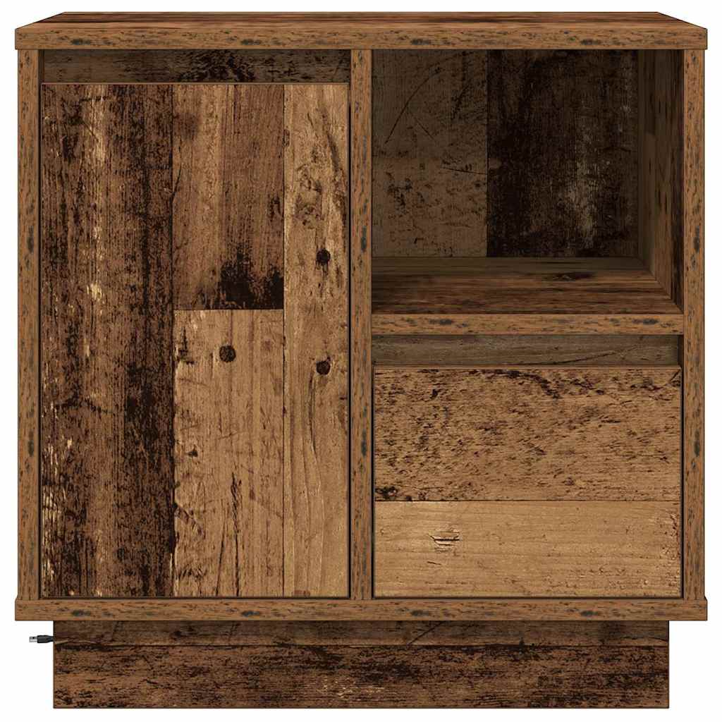 vidaXL Bedside Cabinet with Drawer 2 pcs Old Wood 50 x 34.5 x 50 cm