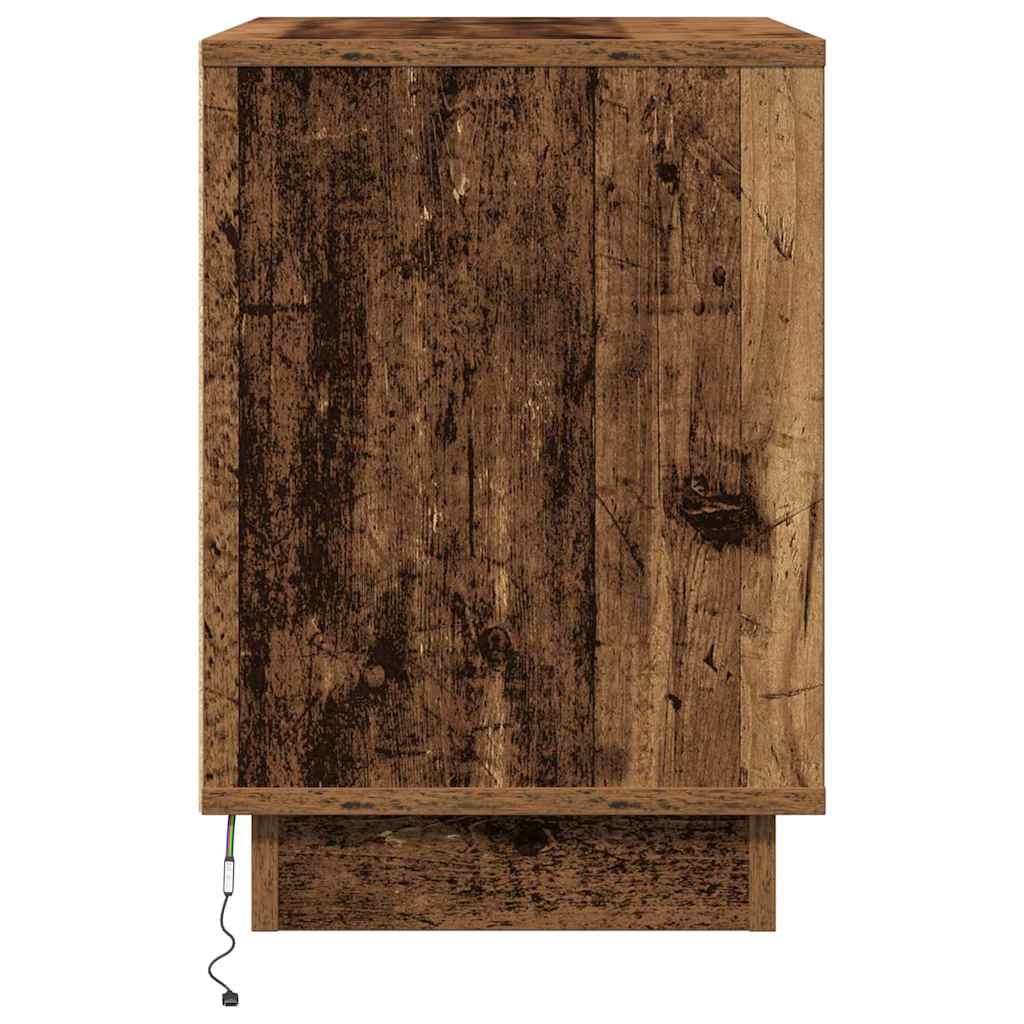 vidaXL Bedside Cabinet with Drawer 2 pcs Old Wood 50 x 34.5 x 50 cm