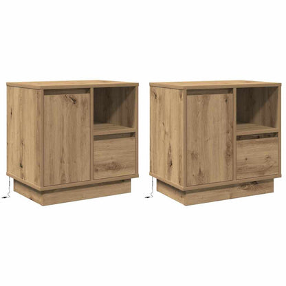 vidaXL Bedside Cabinet 2 pcs Artisan Oak 50 x 34.5 x 50 cm
