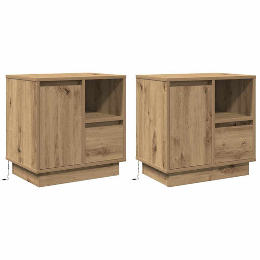 vidaXL Bedside Cabinet 2 pcs Artisan Oak 50 x 34.5 x 50 cm