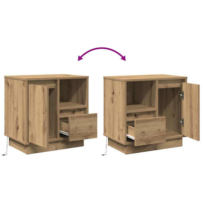 vidaXL Bedside Cabinet 2 pcs Artisan Oak 50 x 34.5 x 50 cm