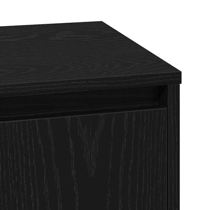 vidaXL Bedside Cabinet 2 pcs Black Oak 39 x 34.5 x 50 cm
