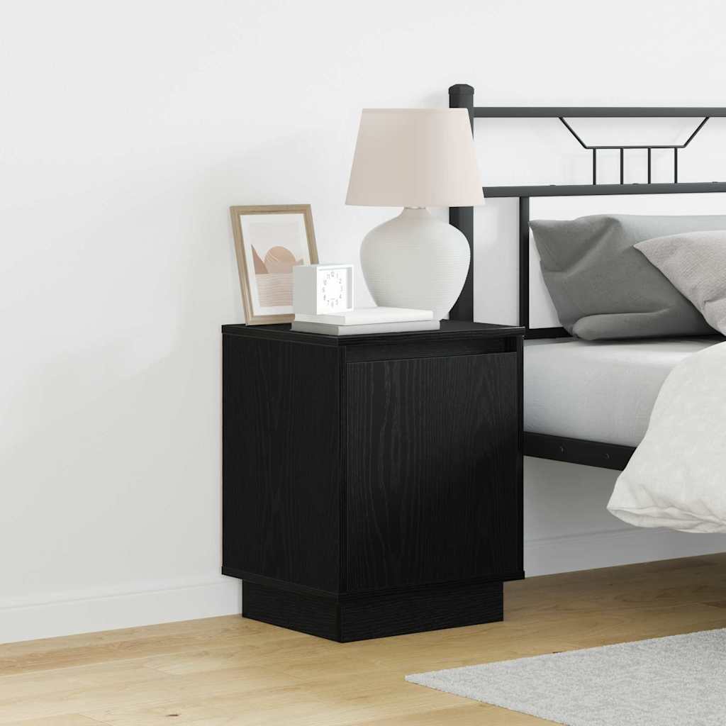 vidaXL Bedside Cabinet 2 pcs Black Oak 39 x 34.5 x 50 cm