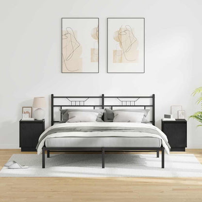 vidaXL Bedside Cabinet 2 pcs Black Oak 39 x 34.5 x 50 cm