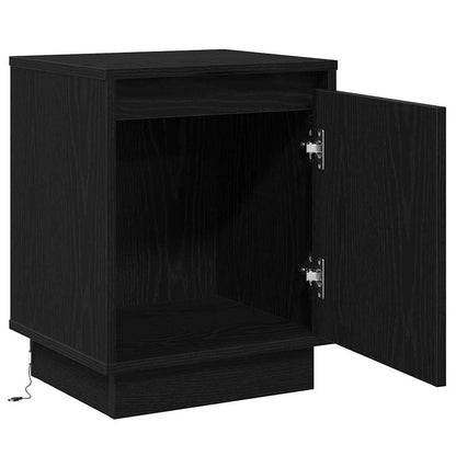 vidaXL Bedside Cabinet 2 pcs Black Oak 39 x 34.5 x 50 cm