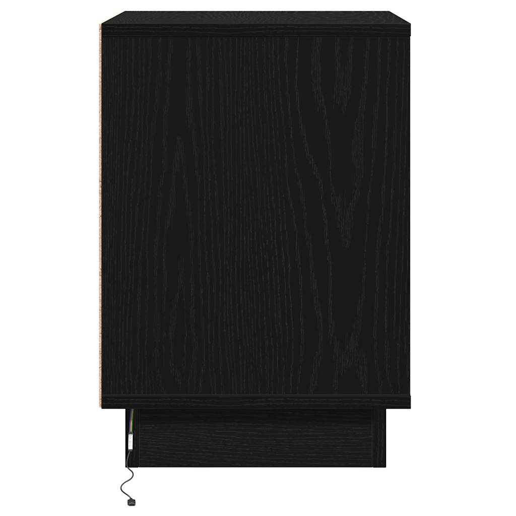vidaXL Bedside Cabinet 2 pcs Black Oak 39 x 34.5 x 50 cm
