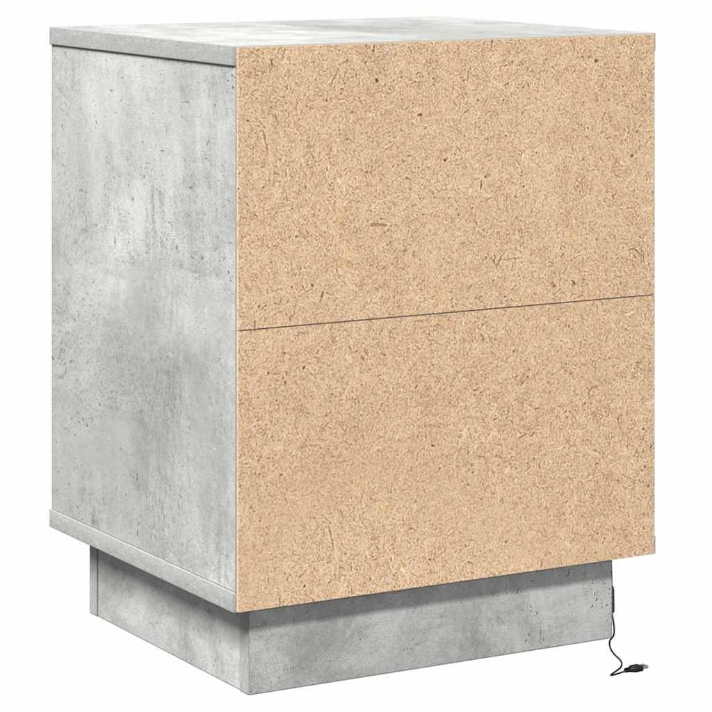 vidaXL Bedside Cabinet 2 pcs Concrete Grey 39 x 34.5 x 50 cm