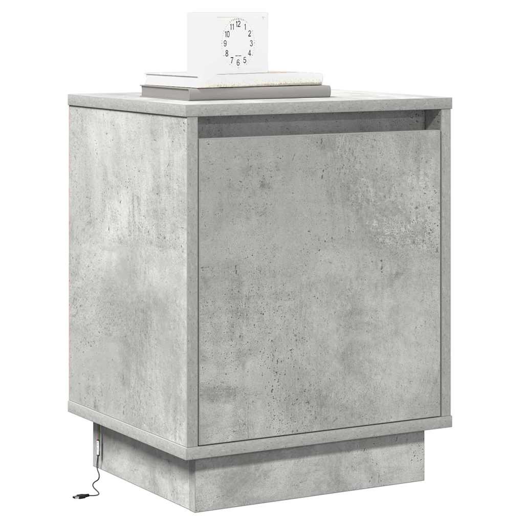 vidaXL Bedside Cabinet 2 pcs Concrete Grey 39 x 34.5 x 50 cm