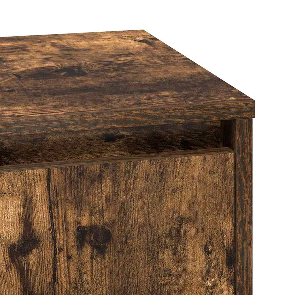 vidaXL Bedside Cabinet Smoked Oak 39 x 34.5 x 50 cm Engineered wood